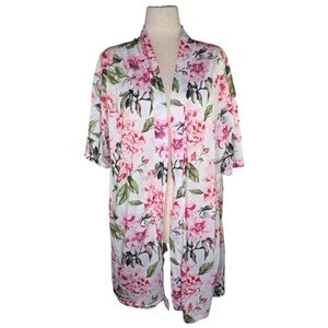 Show Me Your Mumu Floral Kimono O/S Pink Green Boho Cover Up Festival Lounge